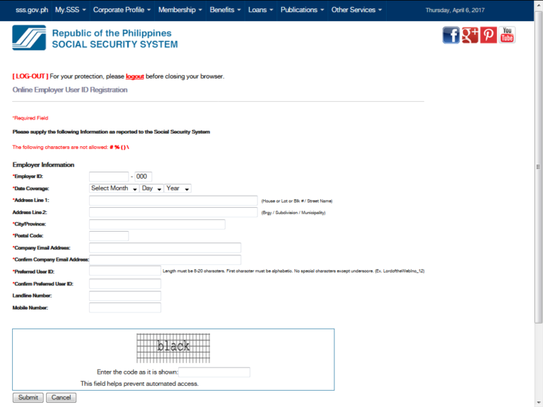 How To Register Sss Online Employer Account Sss Guides