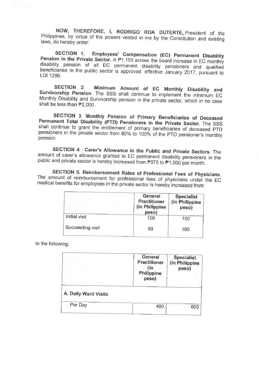 Duterte Signs EO Increasing Employees’ SSS Benefits - SSS Guides